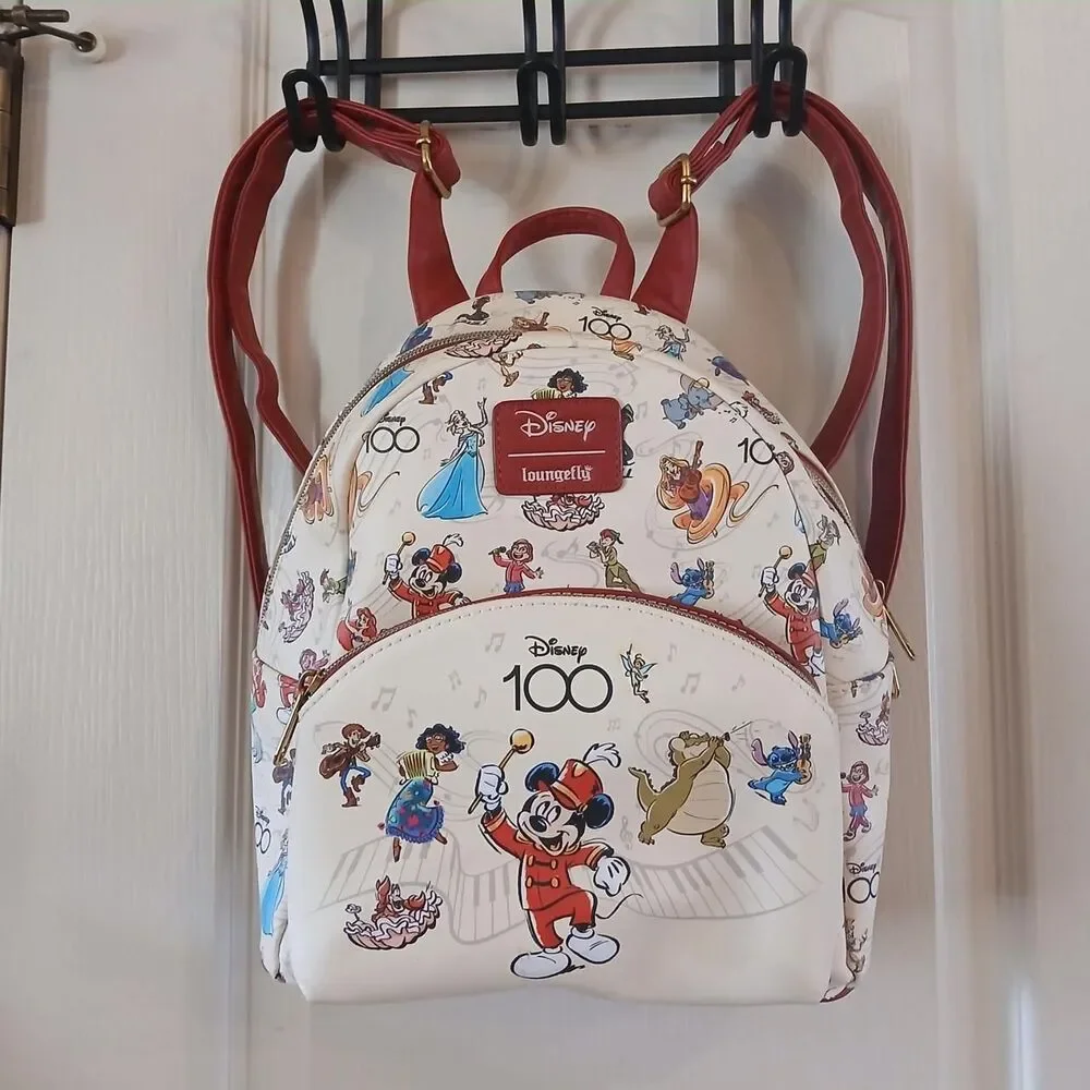 Loungefly Disney 100th Anniversary Mickey Mouse & Band AOP Mini Backpack